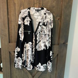 Black and white blouse
